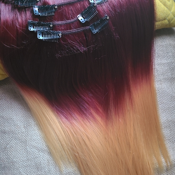6 pc Ombre 12 inch Clip in Hair Extensions ποΈ Ready to Ship - Picture 4 of 8